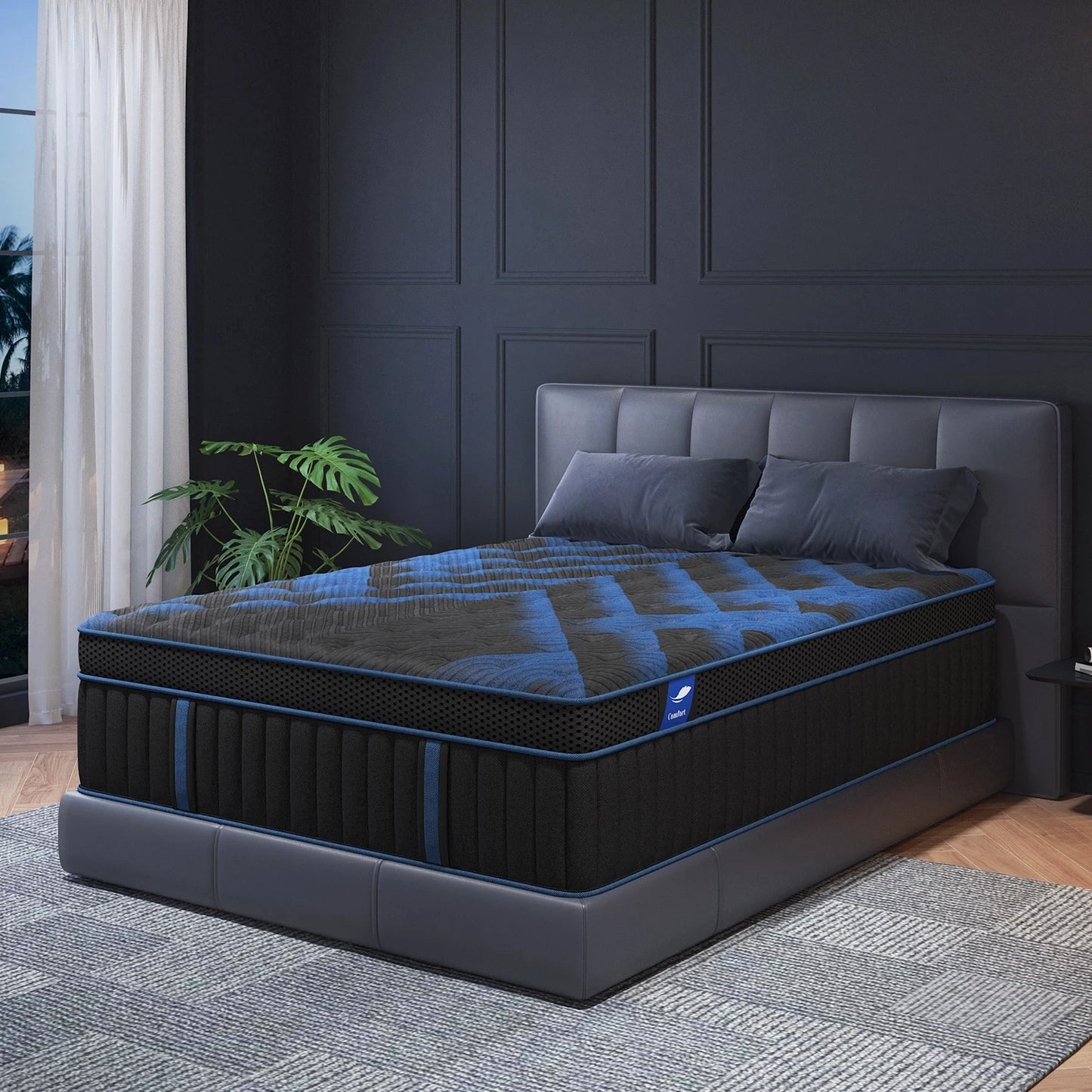 12"Gel Memory Foam Hybrid Pocket Spring Mattress Twin Full Queen King Bed Mattress In A Box, Medium Firm Motion Isolation