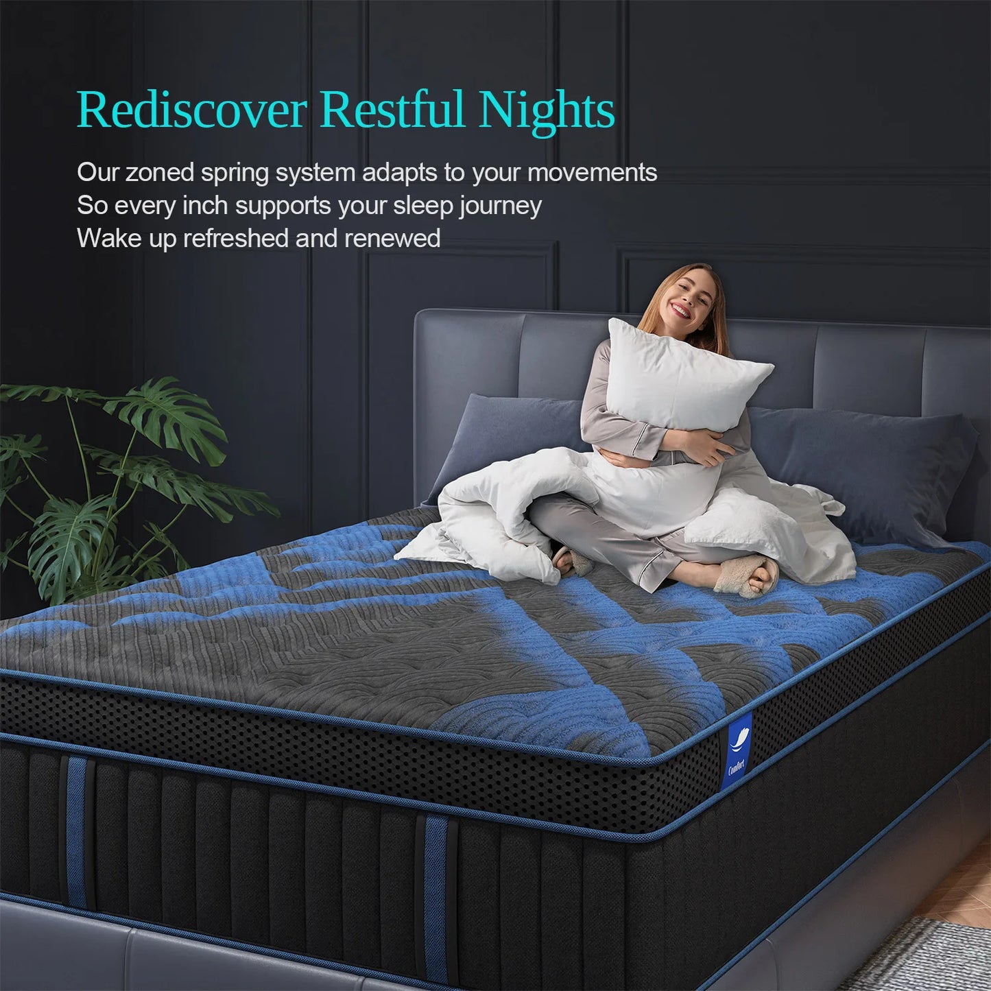 12"Gel Memory Foam Hybrid Pocket Spring Mattress Twin Full Queen King Bed Mattress In A Box, Medium Firm Motion Isolation