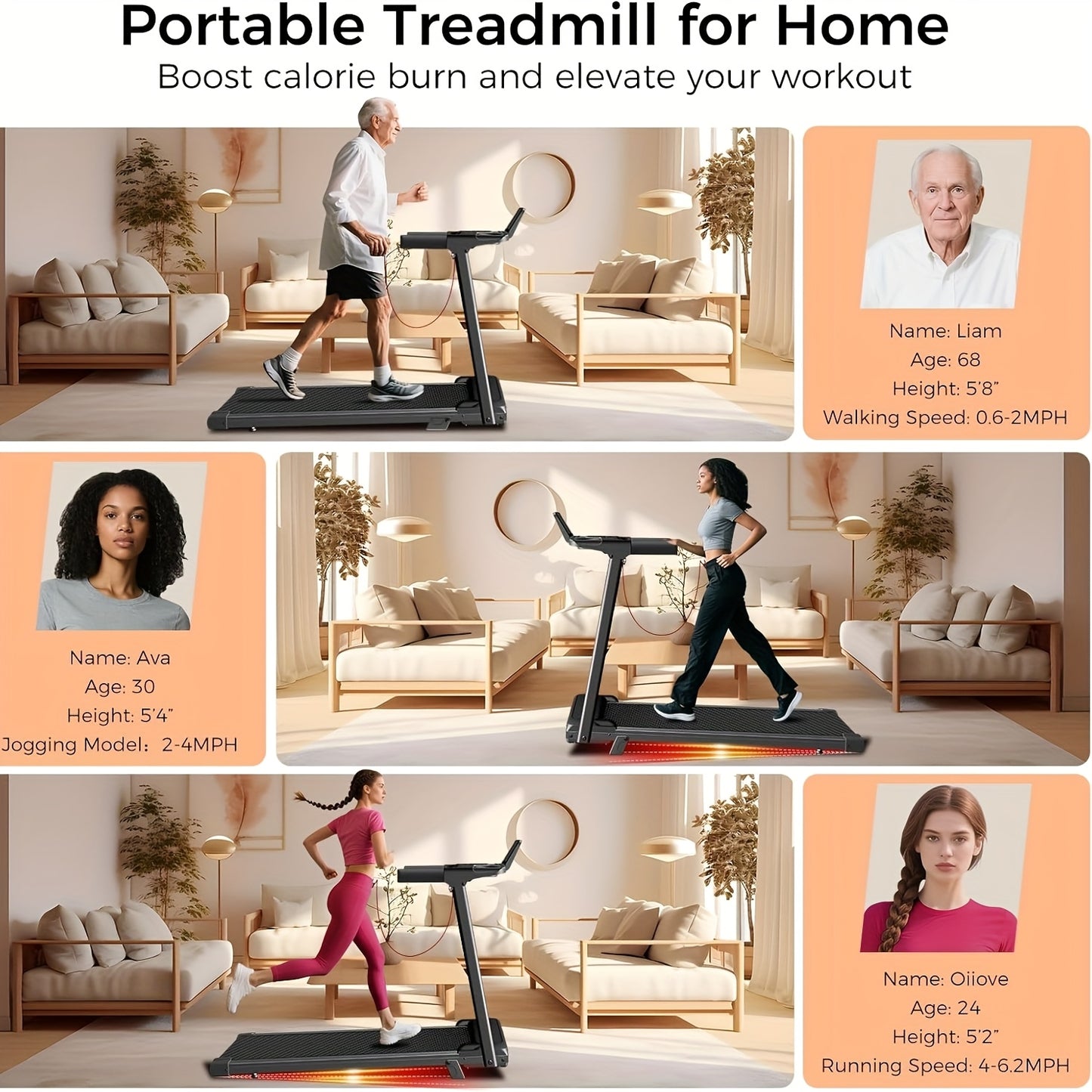 3-in-1 Portable Home Treadmill